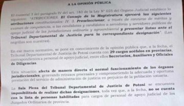 Tribunal de Justicia tiene  acefalías desde el 2024  