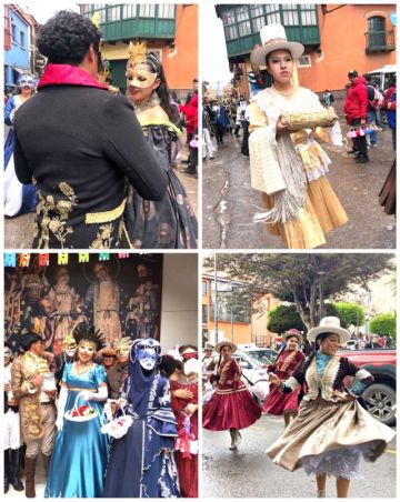 Los artistas recorrieron las calles del centro histórico.