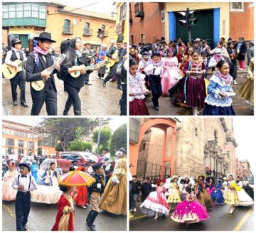 Los artistas recorrieron las calles del centro histórico.