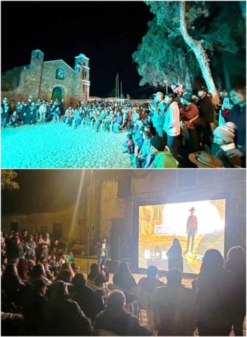 Imágenes de la proyección del filme en la plaza de Toro Toro.