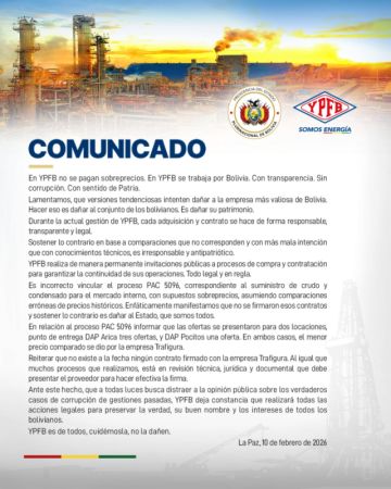 YPFB afirma que no se pagan sobre precios por combustible
