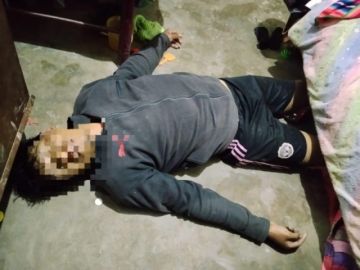 Así fue encontrado el cuerpo del suicida.
