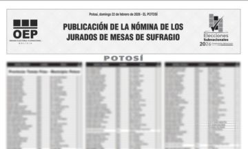 Revisa la lista de jurados en Potosí para las elecciones subnacionales 