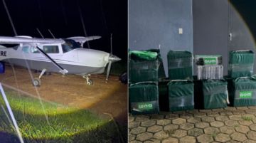 Interceptan en Brasil una avioneta con media tonelada de droga que habría salido de Bolivia