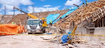 Inspeccionan las obras del coliseo Colegio Pichincha 