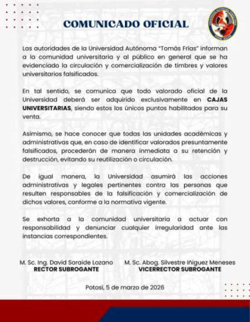 UATF decomisa timbres falsificados e inicia investigación para formalizar denuncia