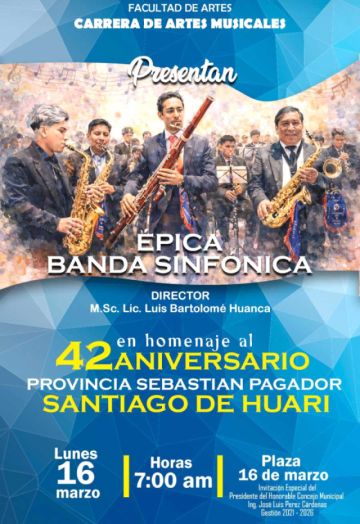La banda sinfónica de la UATF hoy se  presenta en Oruro