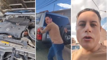 Lara empuja un vehículo de la Vicepresidencia y denuncia daños por “gasolina basura”
