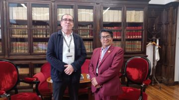 Con el director del Archivo Histórico del Palacio Real.