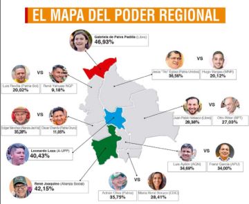 Cinco departamentos definen hoy  el nuevo mapa del poder regional