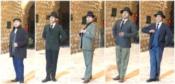 Los caballeros mostraron trajes de diferentes periodos históricos.