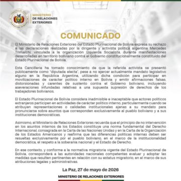 Gobierno rechaza declaraciones de activista argentina quien ya se fue del país