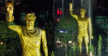 La India retirará la estatua más alta del mundo de Messi tras balancearse con el viento