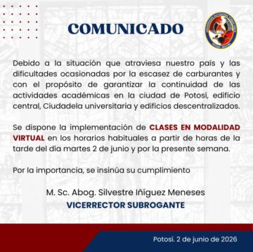 La UATF migra a la modalidad virtual esta semana a partir de la tarde de este martes