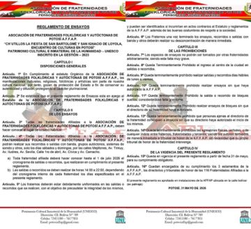 Reglamento de los ensayos de la Affap.