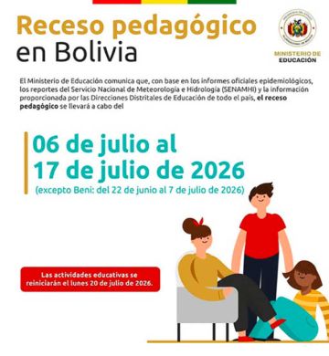 Comienza el descanso pedagógico en Potosí desde 6 al 17 de julio