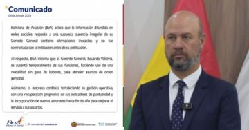 BoA aclara que su gerente cuenta con licencia tras denuncias por viaje al Mundial
