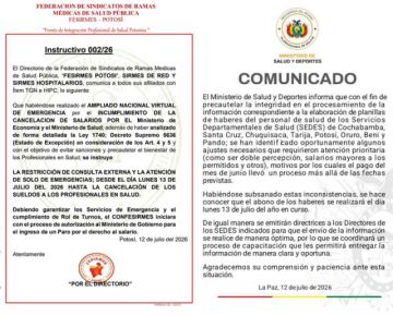 Profesionales en salud esperan cancelación de sueldos hasta el día 10 de cada mes