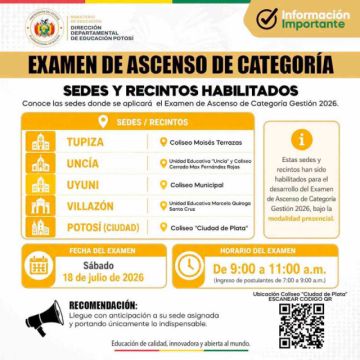 Alistan examen de ascenso de categoría de maestros 2026 en cinco sedes