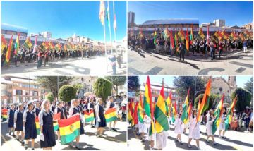 El acto central del desfile escolar fue en el Campo Marte.