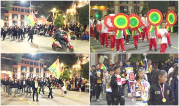 El desfile recorrió las calles hasta llegar a la Plaza 10 de Noviembre.