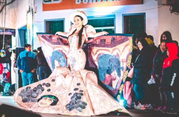 El traje que fusiona detalles de la Casa de Moneda y la Chola Potosina.