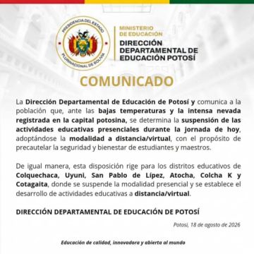 Las clases para estudiantes de unidades educativas son a distancia este martes