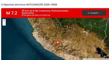 Un terremoto de magnitud 7,2 sacude la región andina de Ayacucho, en el sur de Perú