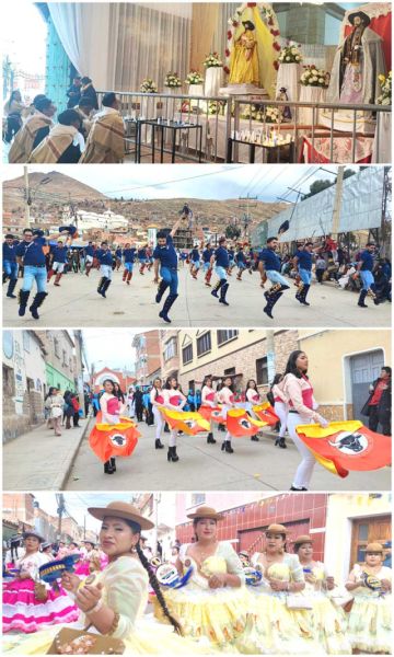 Los danzarines bailaron en el convite de fraternidades foclóricas.