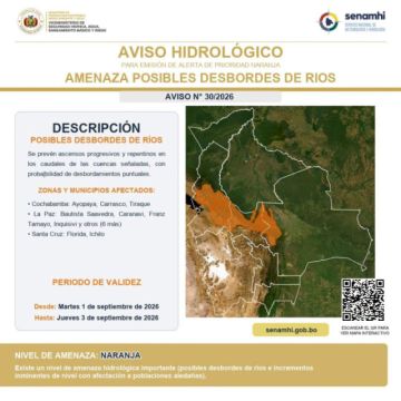 Senamhi emite alerta naranja por posible desborde de ríos en tres regiones 