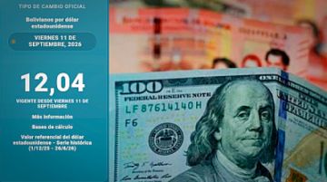 Tipo de cambio oficial cae 38 centavos y se sitúa en Bs 12,04