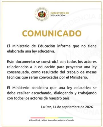 Ministerio de Educación afirma que la Ley Educativa será construida con todos los actores del sector