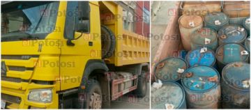 Policía decomisa diesel de acopio irregular en la vía Tupiza Villazón