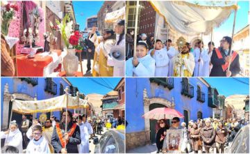 Potosí vivió procesión del Corpus Chico por el centro de la ciudad
