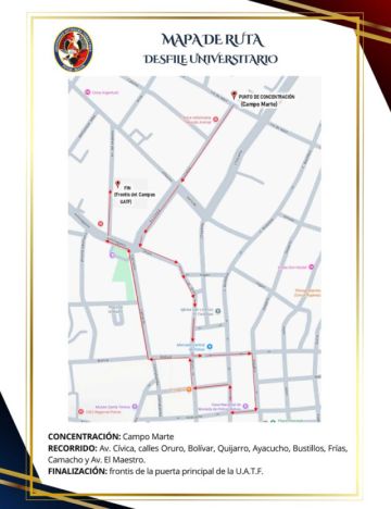 UATF celebra aniversario con actos y desfile institucional