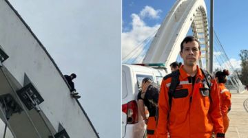 Tarija: Bomberos persuaden y salvan a un hombre que se encontraba en el puente 4 de julio