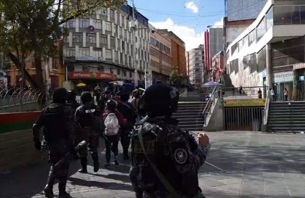 La marcha de Senkata está en el centro de la ciudad de La Paz