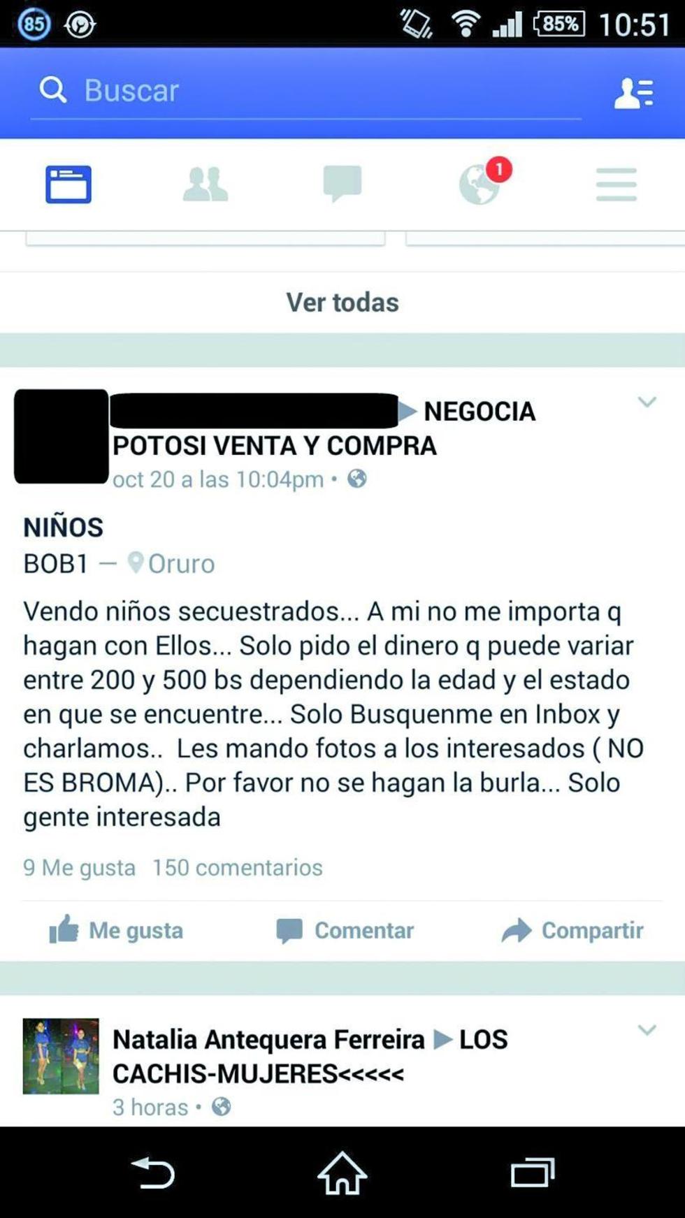 Venta de niños en las redes sociales inquieta