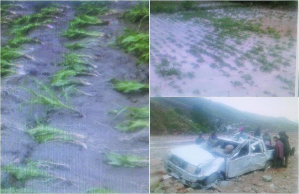 Riada se lleva cultivos y auto en Tacobamba 