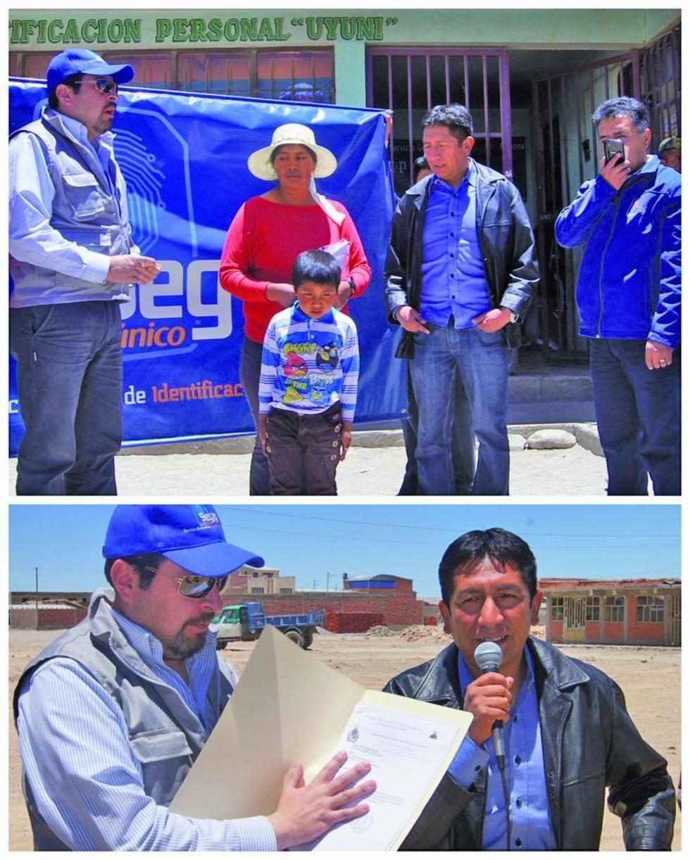 Segip entrega el carné diez millones a un niño uyunense