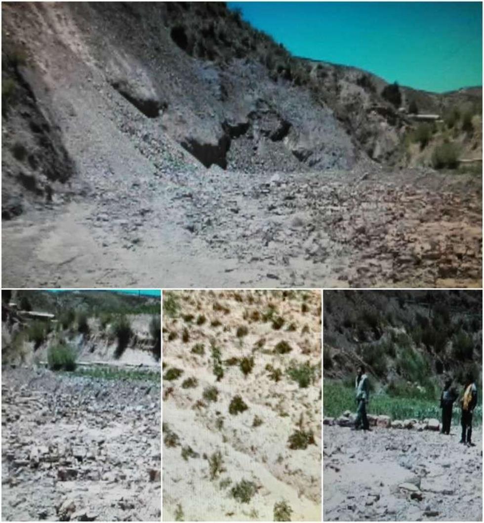 Deslizamiento de cerro daña a cultivo de papa