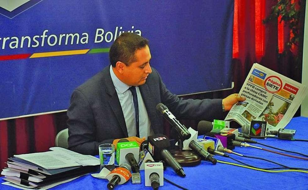 YPFB penaliza a CAMC por entregar taladros observados