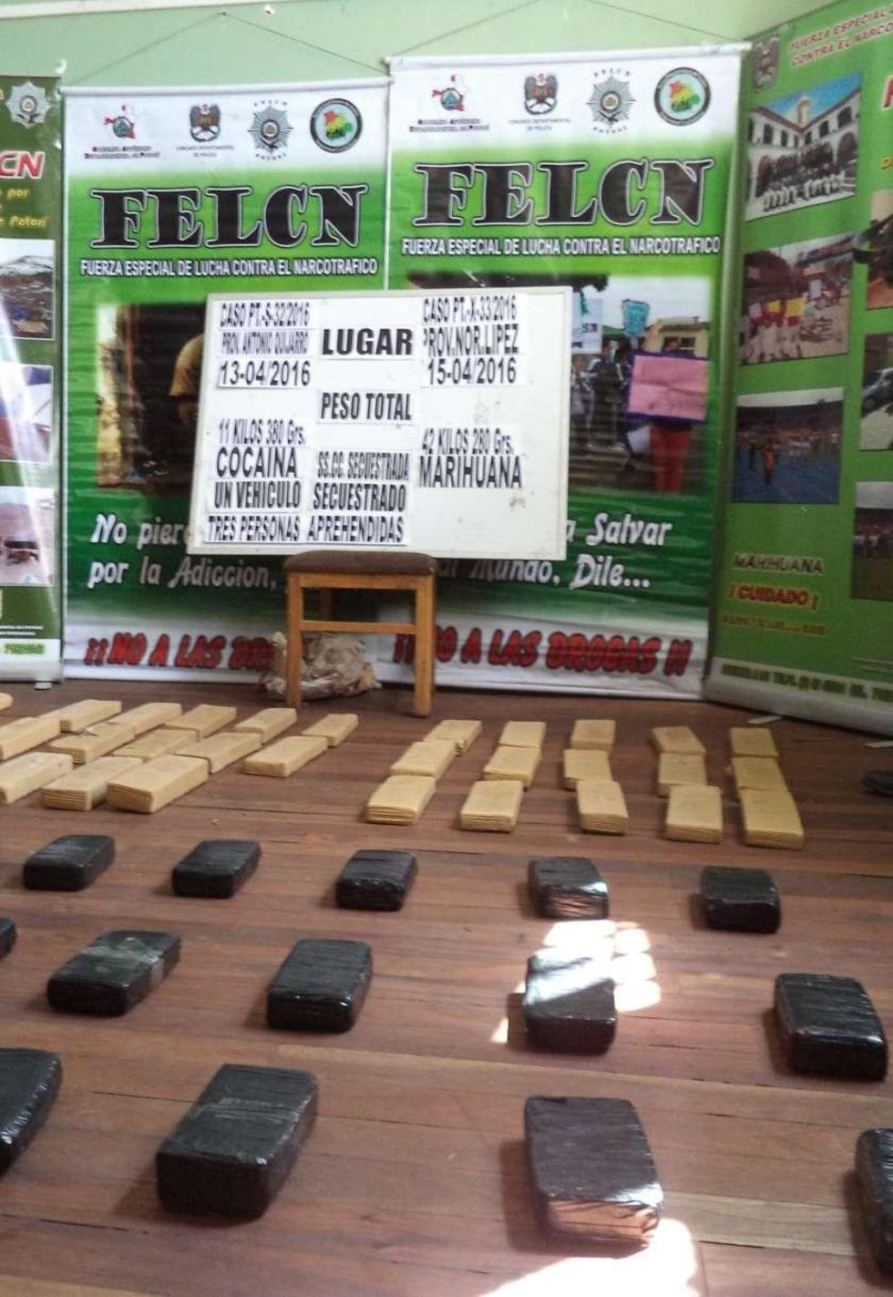 Felcn se incauta droga en tres operativos fronterizos