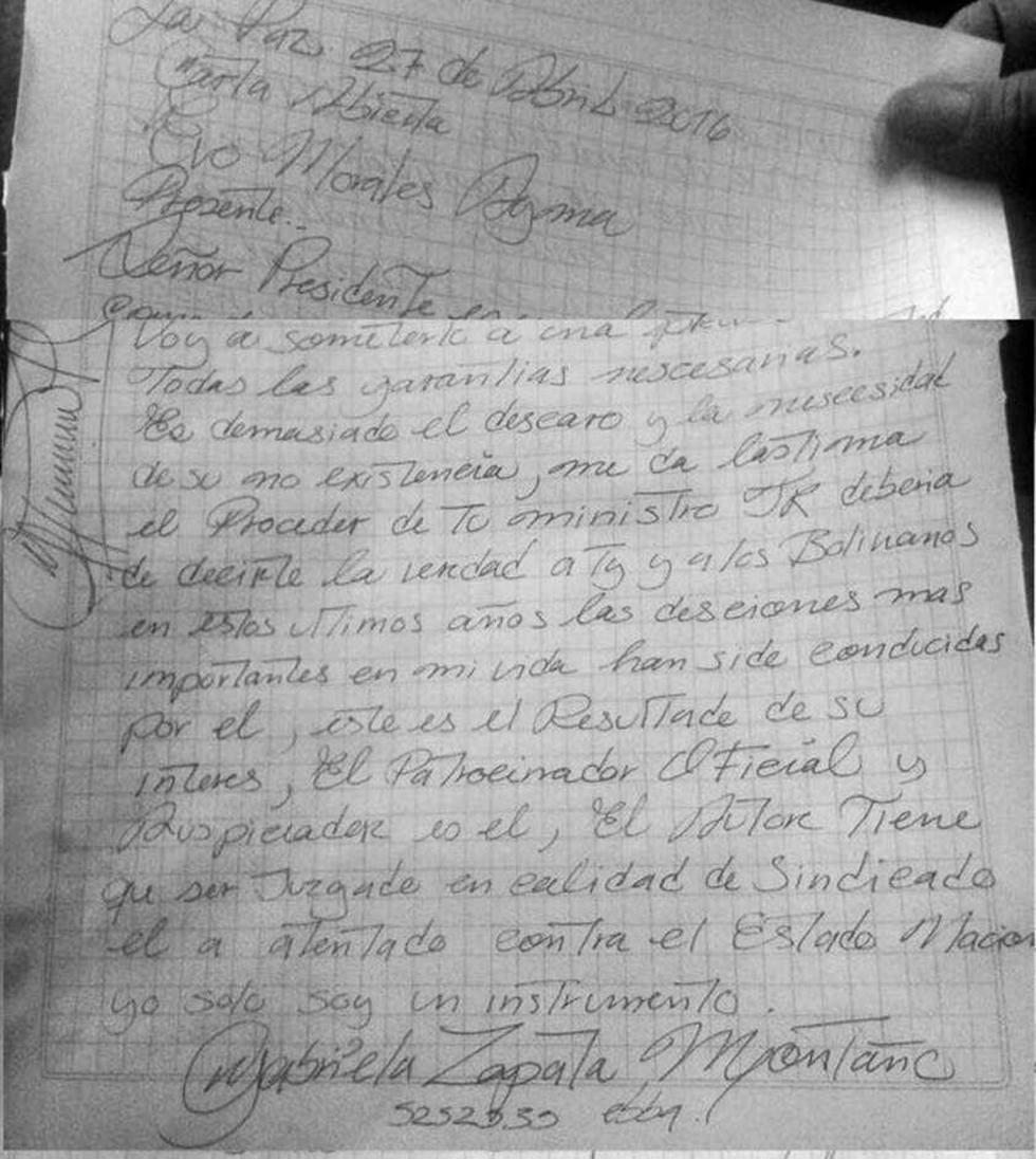 Zapata le envía carta a Morales 