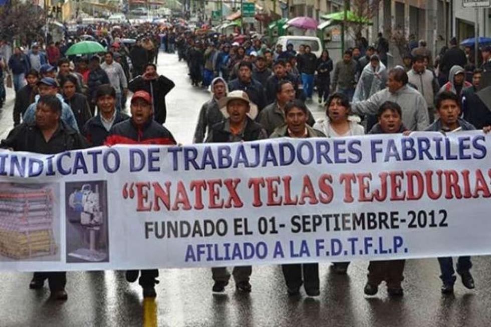 Enatex: fabriles insistirán a Evo que elimine el despido masivo