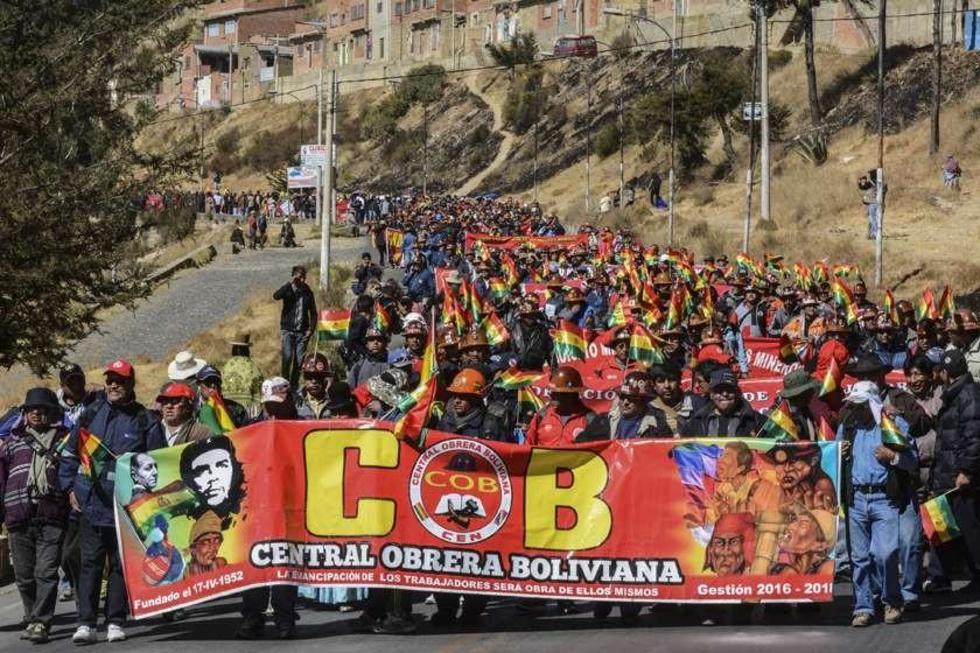 COB va al paro tras fracaso del diálogo con el Gobierno de Evo