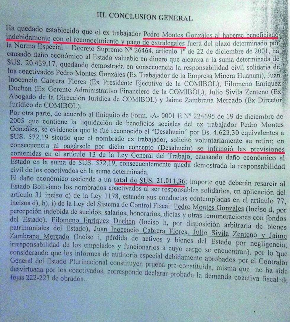 Montes deberá devolver dinero de cobros indebidos al Estado