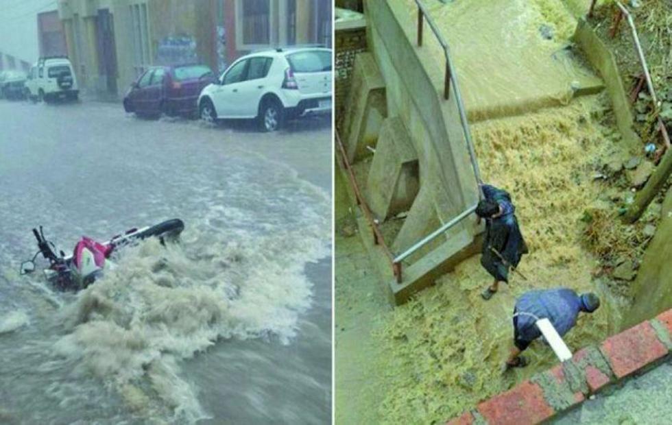 Torrencial lluvia en la ciudad de Sucre causa estragos