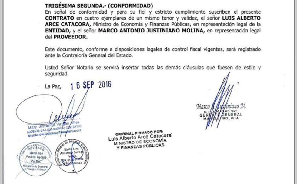 Confirman que ministro Arce avaló la compra de muebles