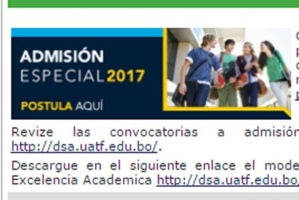UATF habilitan las admisiones especiales 